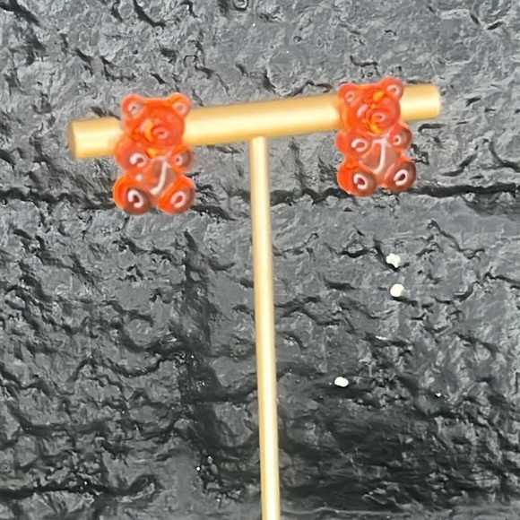Red Gummy Bear Post Earrings 🐻 - Picture 7 of 8